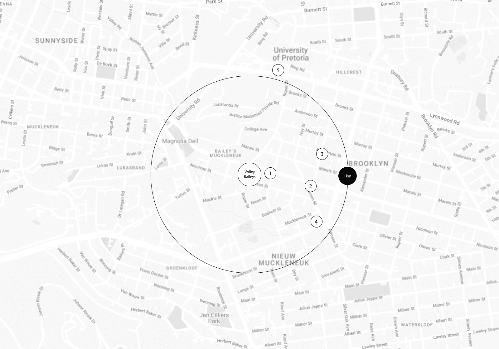 Map within 1km