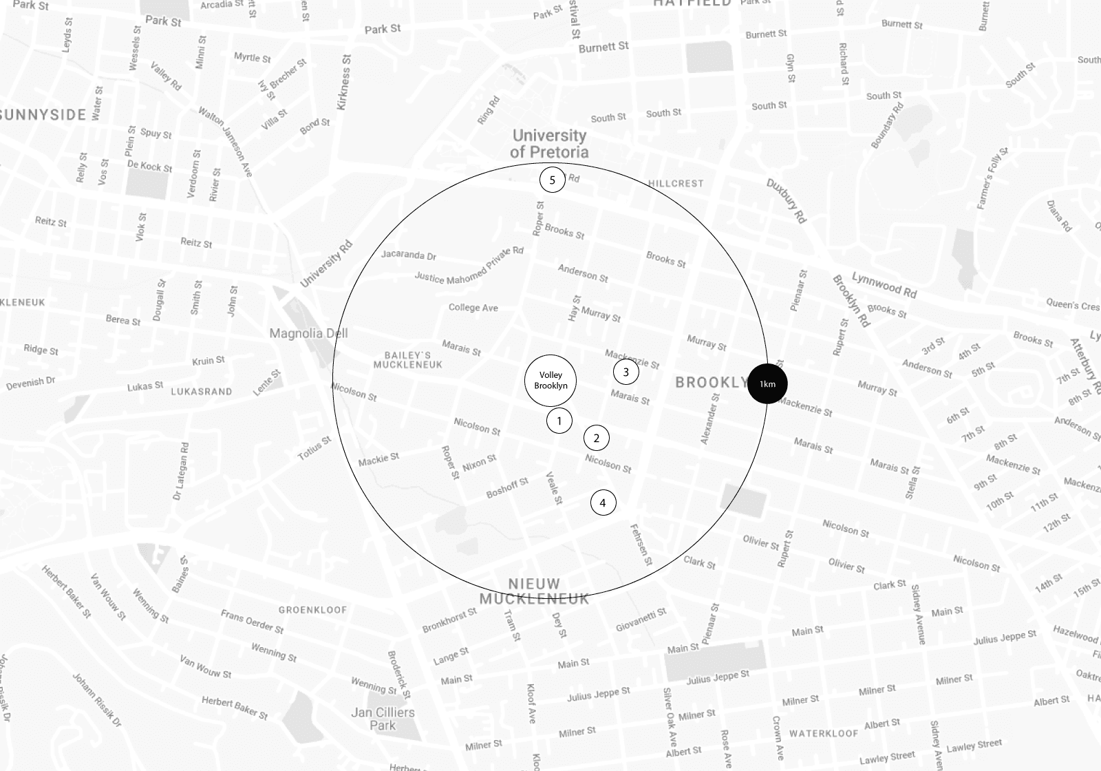 Map within 1km