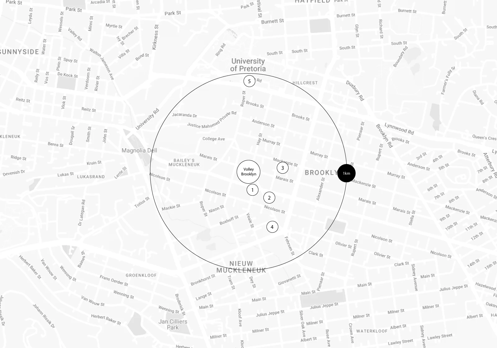 Map within 1km