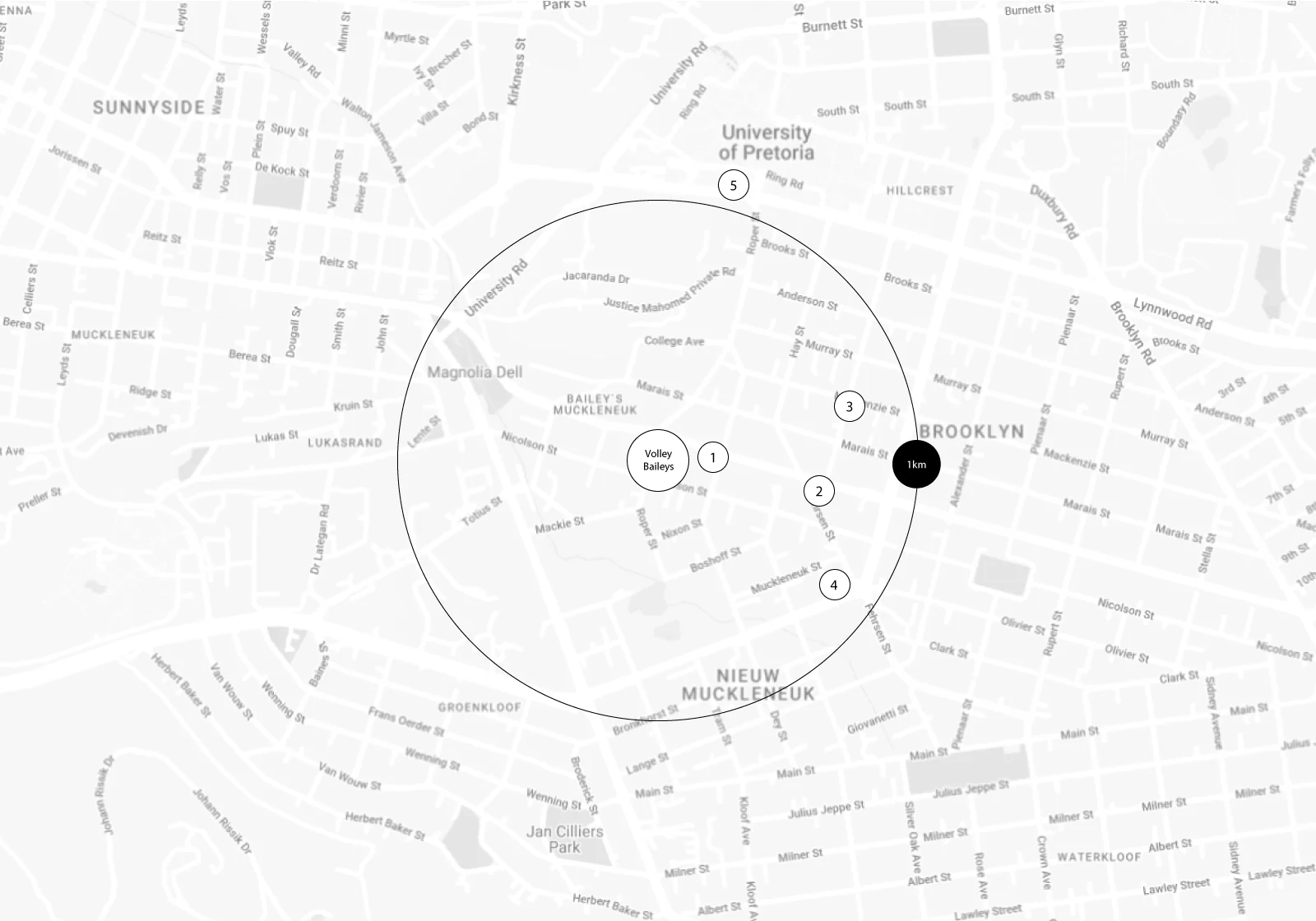 Map within 1km